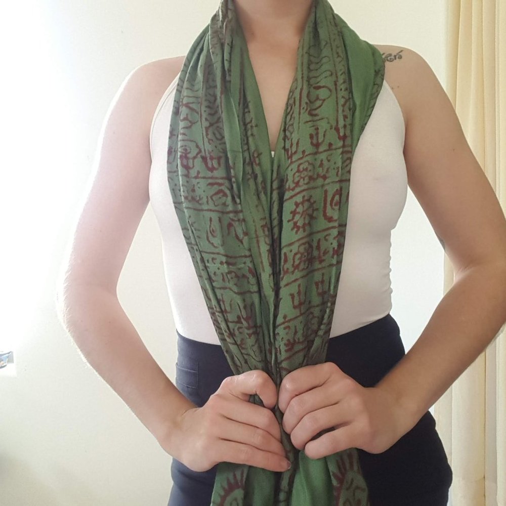 Green and Purple Indian Scarf